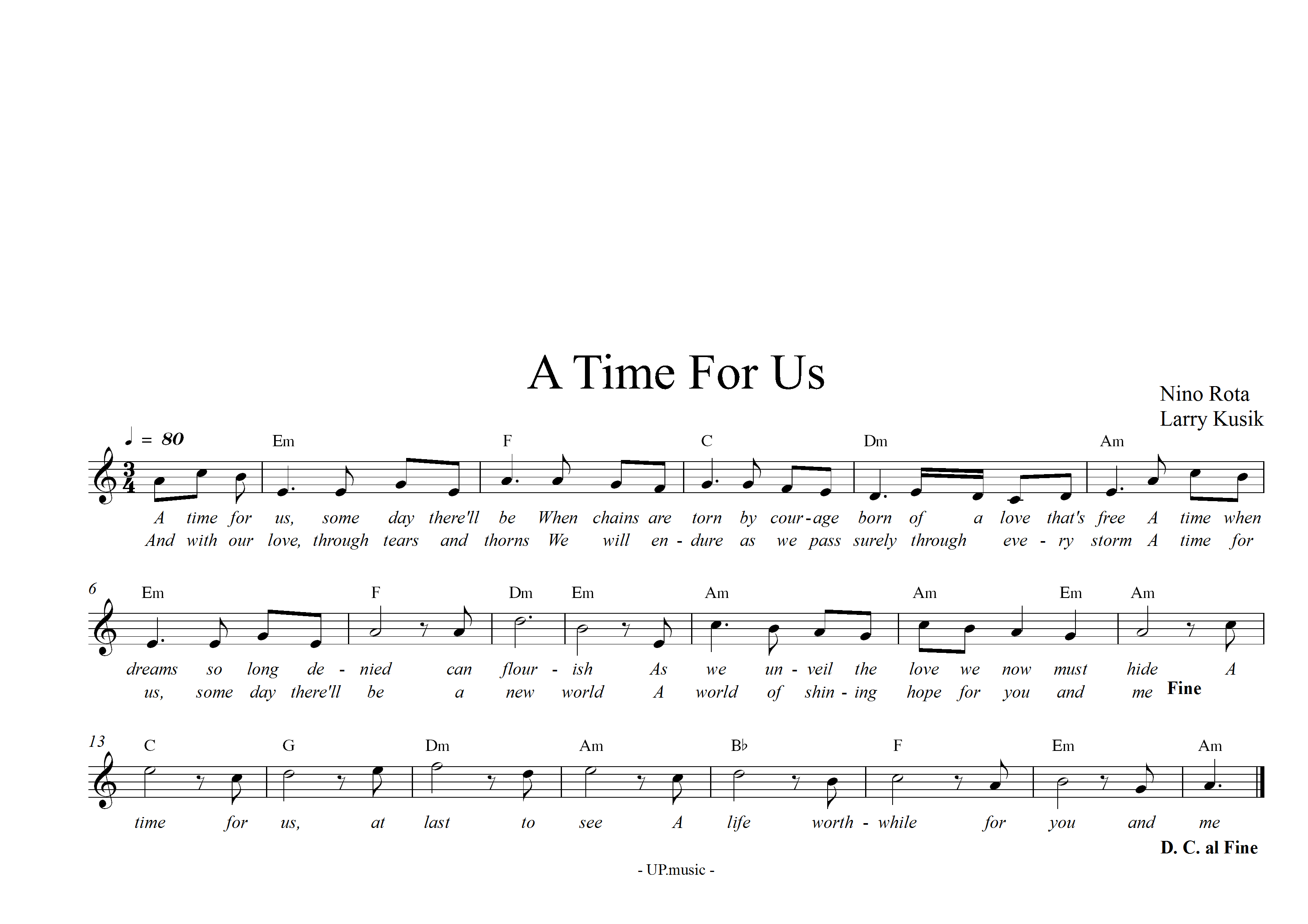 Sheet nhạc: A Time For Us – Nhaccure.com